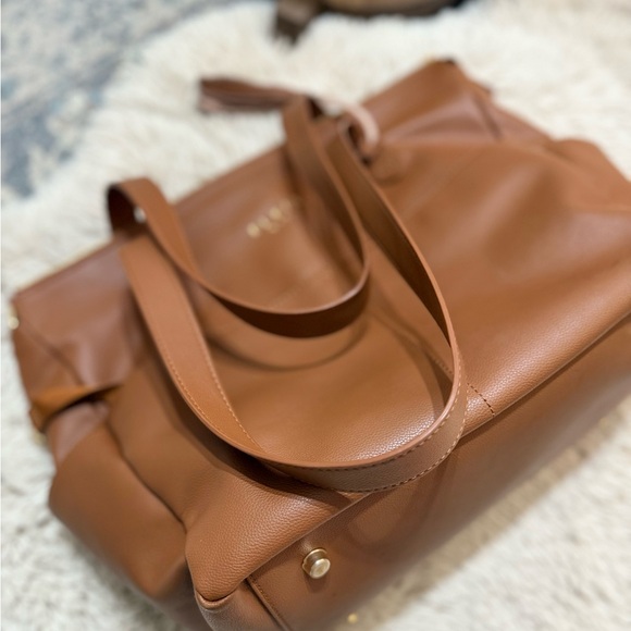 Elkie & Co aberdeen diaper bag tote backpack tan